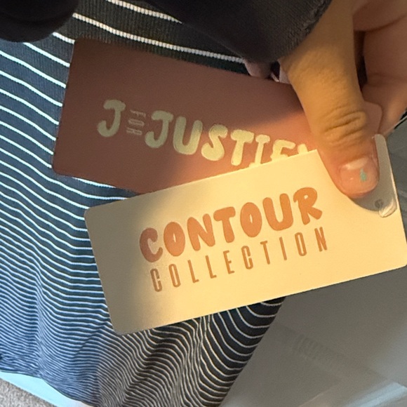 J for Justify Black and White Striped Midi Dress - Picture 3 of 7